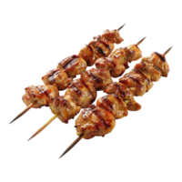 Grilled chicken skewers Isolated in transparent background. on transparent background png