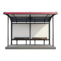 Bus stop with advertisement space isolated on transparent background png