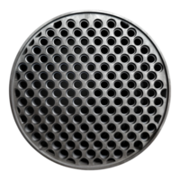 Grey composite material grille with circular pattern isolated on transparent background png