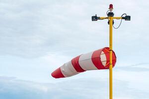 windsock, meteorological instrument that used as an indicator of wind speed and direction photo