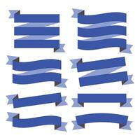 One set ribbon illustration with eight design vector