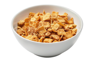 Cereal in white bowl isolated on transparent background. png
