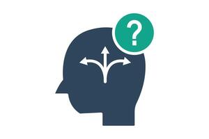 Uncertainty icon. solid icon style. head with question mark. icon related to SWOT. business elements illustration vector