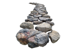 Path made of stone rocks isolated on transparent background. png