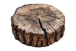 Tree trunk block isolated on transparent background. png