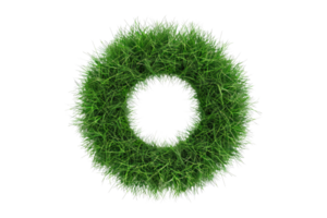 Set of grass circle isolated on transparent background. png
