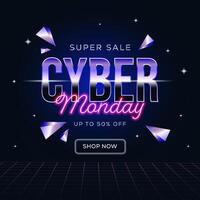 gradient cyber monday sale promotion illustration design vector