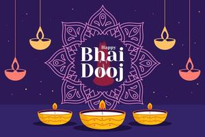happy bhai dooj background illustration in flat style design vector