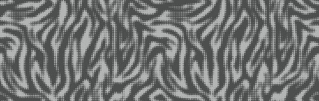 Zebra dot stylish texture. Digital stripe skin, halftone pattern, animal print. Black and white seamless background vector