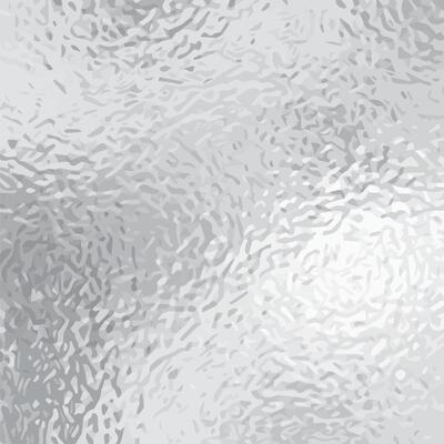 Matte white and grey frosted glass, blur effect texture. Stained glass decorative silver metallic background. Crumpled foil pattern