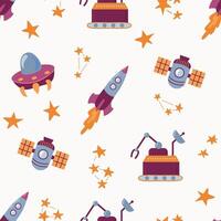 Space Seamless Pattern. Infinite textures for your design vector