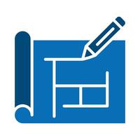 Blueprint Build icon line illustration vector
