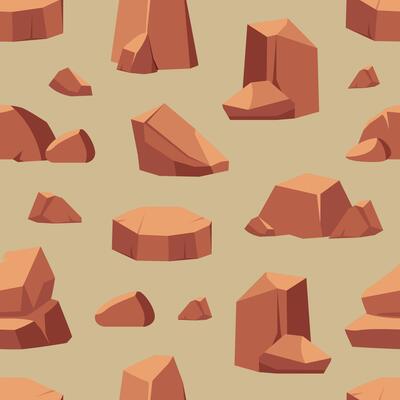 Rocks and stones seamless pattern wallpaper background