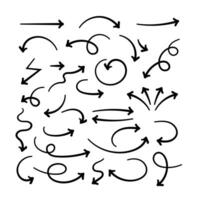 Hand Drawn Set of Arrow Elements in Doodle Style. Design Elements. vector