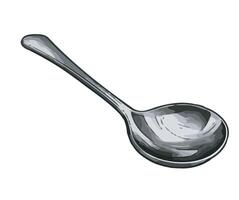 A spoon with a long handle on a white background vector