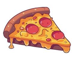 A slice of pizza with cheese and pepperoni vector