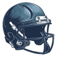 A drawing of a football helmet on a white background vector