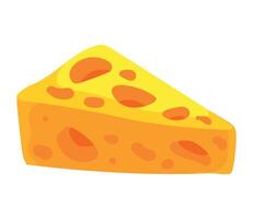 Cheese slice icon in cartoon style on white background vector