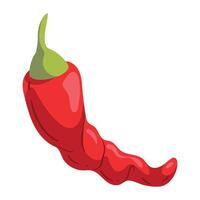 A red chili pepper on a white background vector