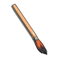 A brush with a wooden handle vector