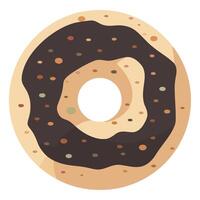 A donut with chocolate and sprinkles on a white background vector