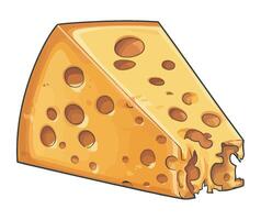 A piece of cheese with holes on it vector