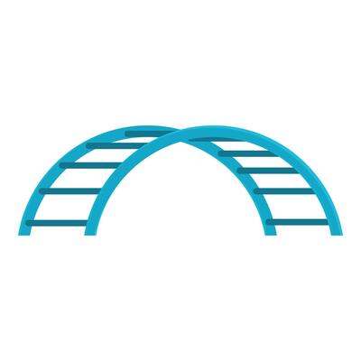 Blue arch monkey bar for climbing at playground