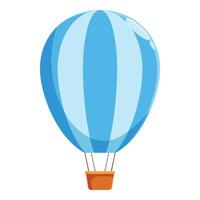 Blue and white hot air balloon floating with the wind vector