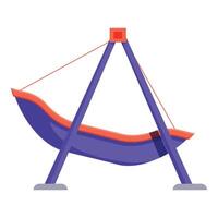 Empty boat swinging on playground structure vector