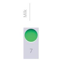 Minimalist green milk level indicator showing number seven vector