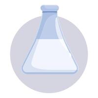Erlenmeyer flask containing chemical solution for scientific experiment vector