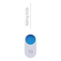 Baking soda level showing number ten on measuring scale vector