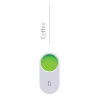 Green coffee button showing level 6 of intensity vector