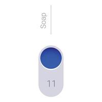 Soap level indicator showing number eleven on white background vector