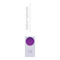 Sodium hydroxide showing ph 14 on scale indication strong base vector