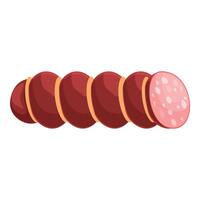 Sliced salami showing spiral pattern of meat and fat vector