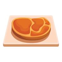 Grilled pork steak resting on a cutting board vector