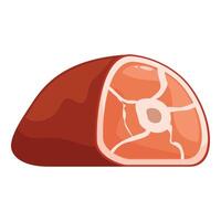 Smoked gammon joint with a bone showing cross section vector