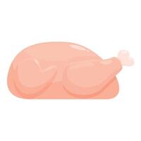 Whole raw chicken lying on its side vector
