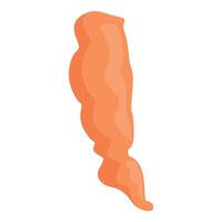 Single chicken strip being dipped in sauce vector