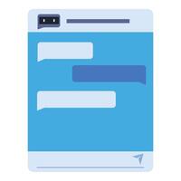 Smartphone showing instant messenger chatting bubbles on screen vector