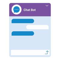 Chat bot displaying messages on smartphone screen vector