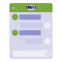 Chatbot chatting on smartphone screen using mobile app vector