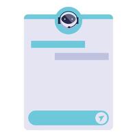 Blank chatbot window displaying chat history with user vector