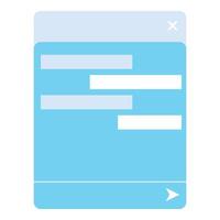 Blue chatting app interface with empty message boxes vector