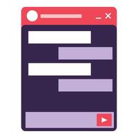 Modern video player interface showing loaded video file vector