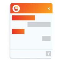 Blank ui mobile app screen showing messaging interface with orange header vector