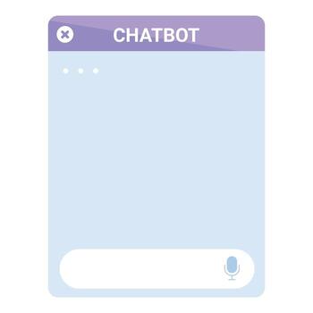 Chatbot window displaying chat history and input bar vector