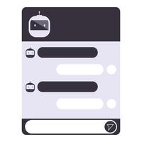 Chatbot chatting with user on smartphone screen vector