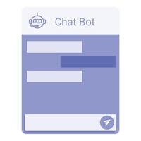 Chat bot interface showing conversation with artificial intelligence vector